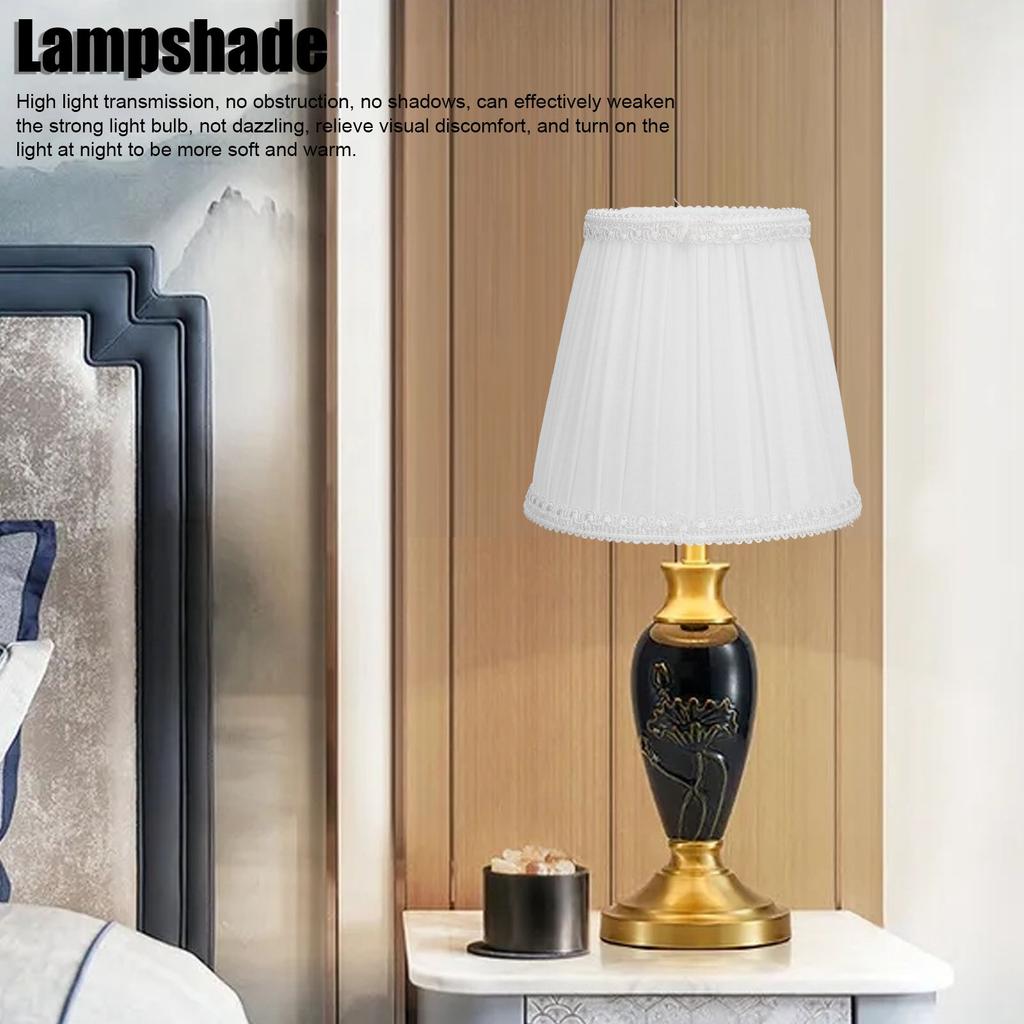 3PCS E14 ClipOn Cloth Lamp Shade Modern Fabric Lampshade Table Light Cover for Candle Chandelier(Black )