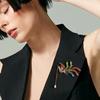 Chinese Style Phoenix Enamel Brooches Vintage Gradient Tassel Phoenix Corsage Versatile Shiny Pins Clothing Accessories Gifts