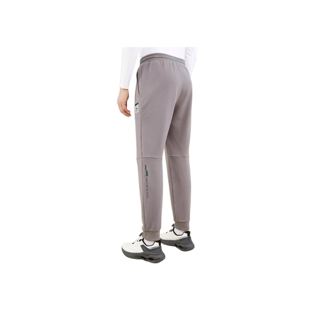 Anta Training Series Solid Color Logo Jogger Knit Sports Pants Men bottoms Smoke-Blue-Gray 152337321-2