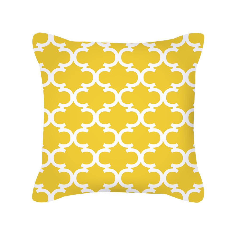 Furniture Life Peach Skin Velvet Pillow Cover Nordic Style Geometric Pattern Office Sofa Cushion Cover