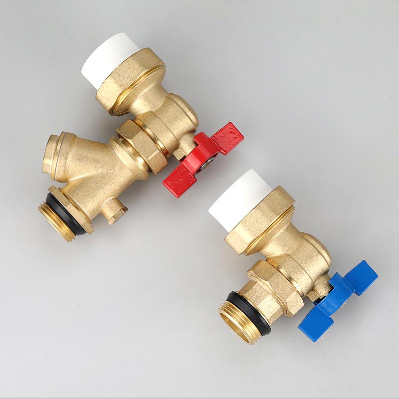 Multi-Functional Floor Heating Manifold with Filter, PPR25/32 Double Union, 1-Inch Brass Ball Valve, Male/Female Thread