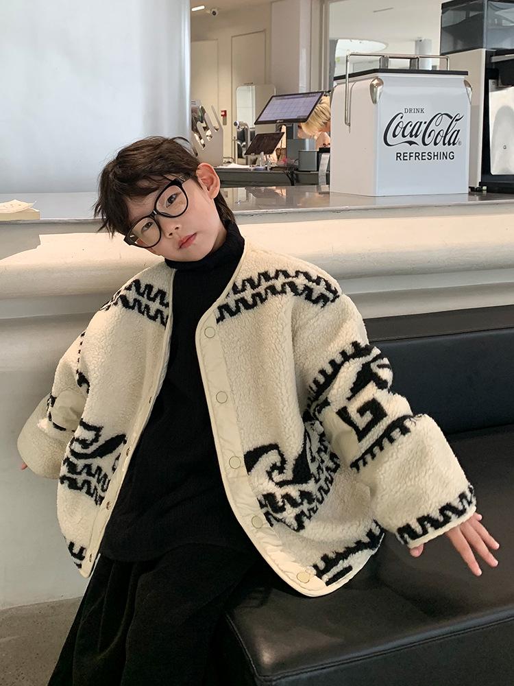 Koreanischer Stil Jungen Winter 2024 Locker Gestrickte Strickjacke - Modischer Herbst- & Winterpullover für Kleine & Mittlere Kinder