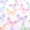 Neue 50 Stück 3D Organza Stoff Schmetterlings-Applikationen Farbverlauf Doppellagig Simulationsnetz Schmetterlings-Patch Transparent