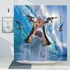 Waterproof Cat Prank Shower Curtain: Digital Print & Moisture-Proof Bathroom Décor