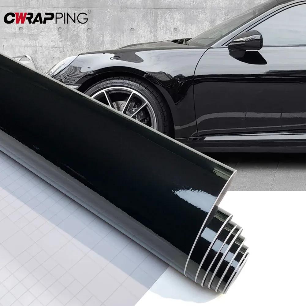 Car Glossy Black Sticker Auto Wrap Vinyl Film Gloss Stickers Self Adhesive Auto Decal Bubble Free Console Computer Laptop Skin