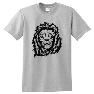 Cooles Herren T-Shirt mit Löwendruck, 100% Baumwolle, kurzärmelig, lässiger lockerer Stil, Rundhals-T-Shirt, Herren-T-Shirts