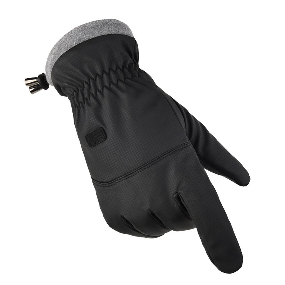 Warm Gloves for Men In Autumn and Winter Plus Velvet Thickened Outdoor Cycling Waterproof Cotton Windproof Cold Touch Screen Gloves