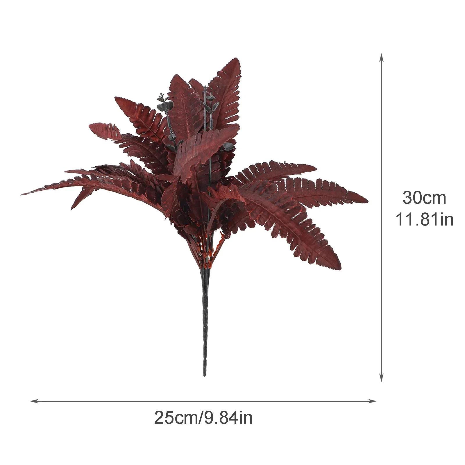 

Deep Red Persian Grass Leaves Wedding Flower Arrangement Decor Ferns Fake Plants Home Garden Balcony Decors Table Photo Props