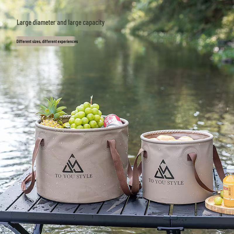 Portable Waterproof Folding Camping & Mountaineering Water Bucket, Large Capacity
