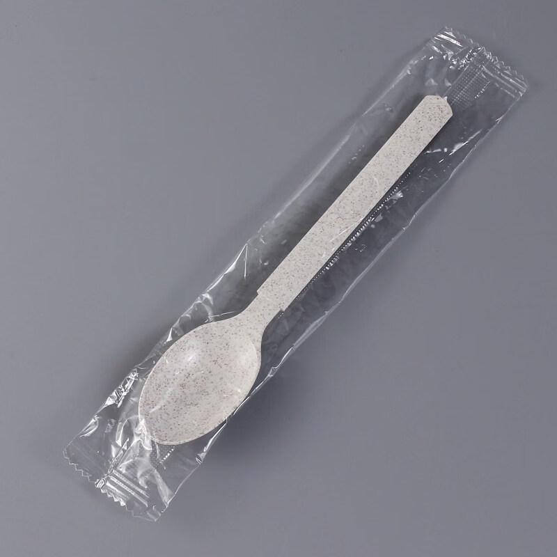 ZISIZ Individually Wrapped Degradable Disposable Spoon