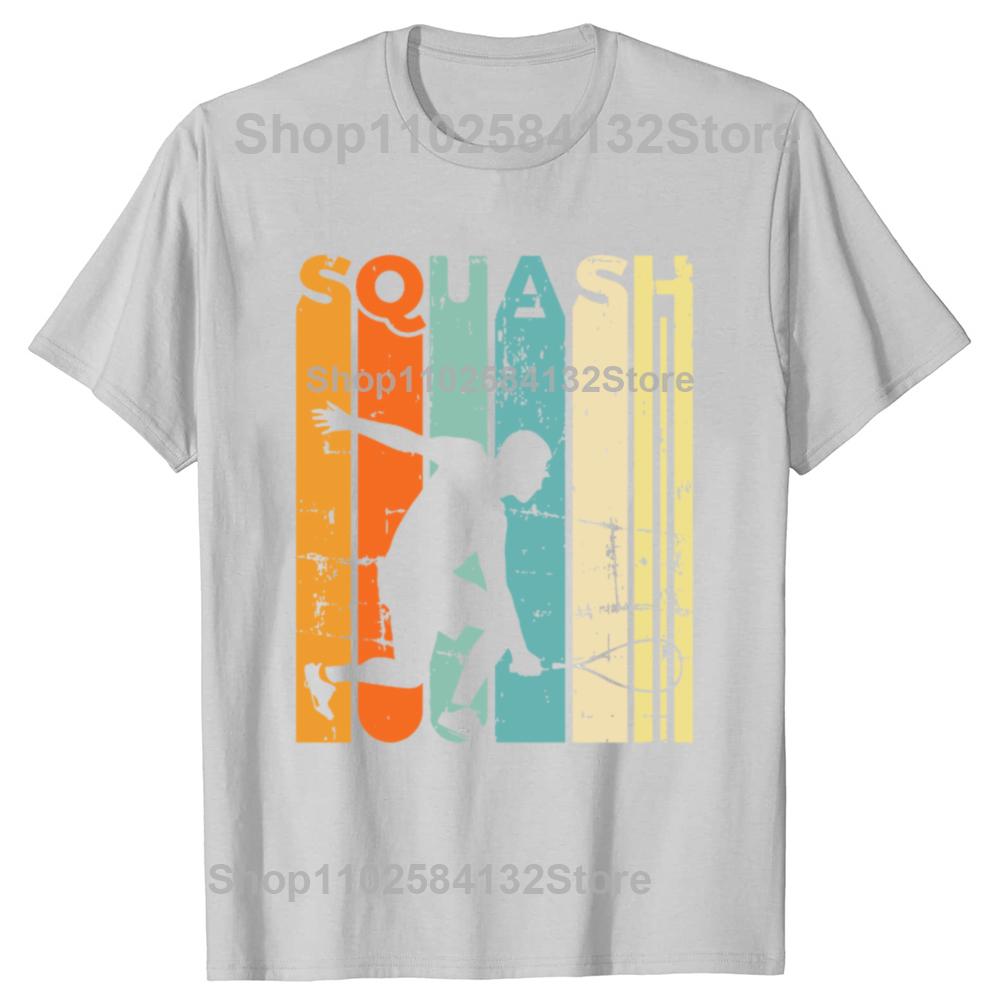 Funny Squash Player Gift Tennis Retro Team T Shirts Graphic Cotton Streetwear Short Sleeve Birthday T-shirt Mens Clothing
