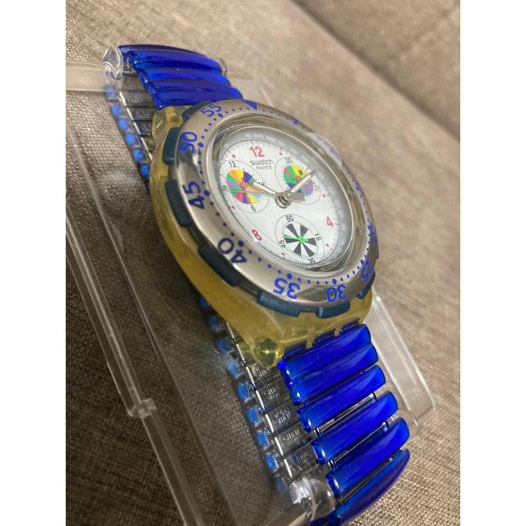 Used Rare Unused Swatch Aquachrono USA Made Genuine Belt/Watch