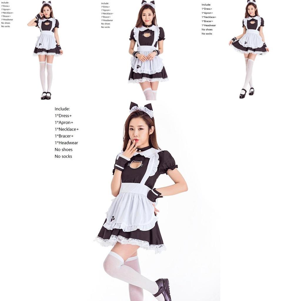 Enchanting Women's Costume Cosplay Lolita Cat Maid Dress With Lace Detail For Parties