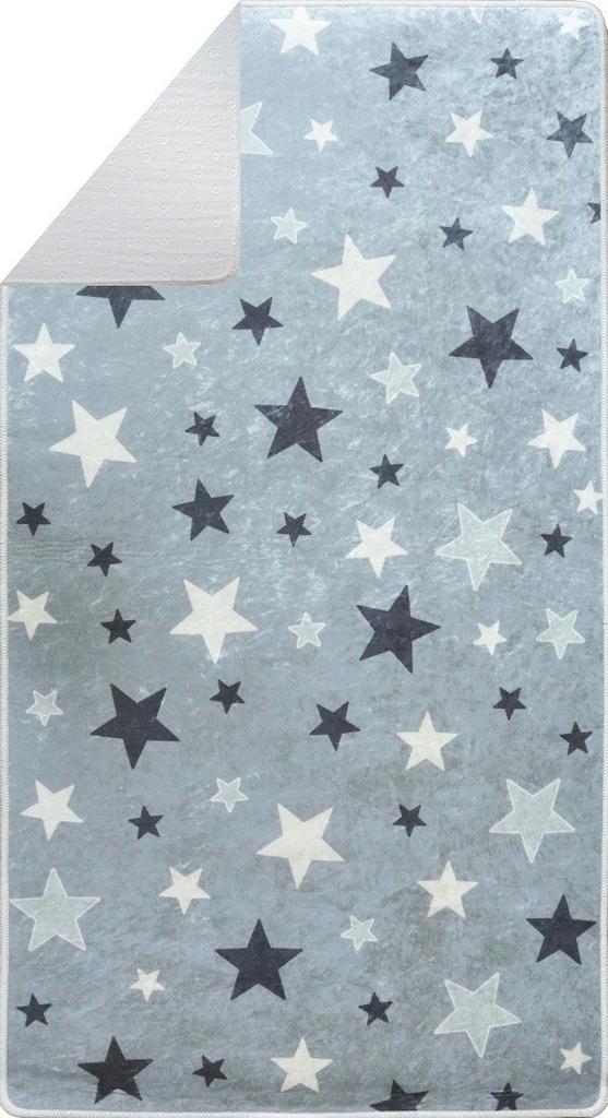 Children's Bedroom Rug 100x150 Cm Polyester Star Grey