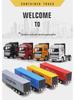 Alloy Big Truck Toy Car: Children's Model Trailer & Container Set