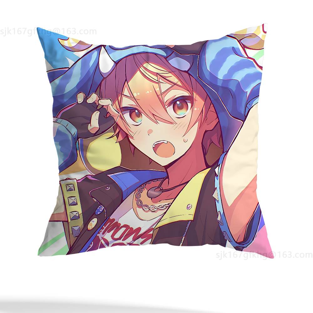 T-Tenma Tsukasa  Pillow Case Anti-dustmite Pillowcase Invisible Zipper Silky Short Plush Sofa Cushion Cover