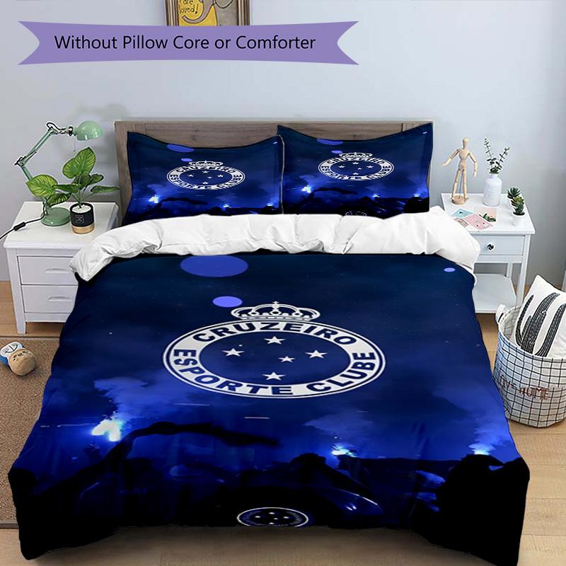 Cruzeiro Esporte Clube Printed Pattern Duvet Cover Set – includes 1 duvet cover and 2 matching pillowcases Bedroom decor Christmas gifts