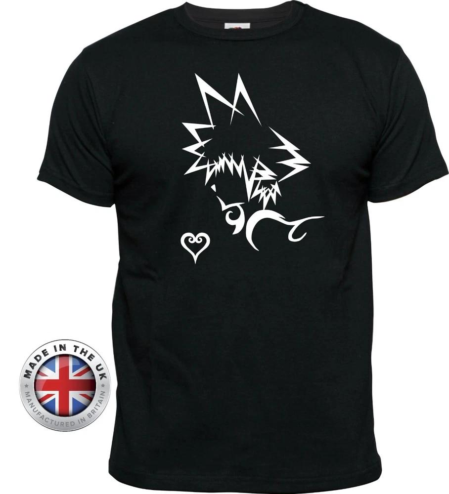 Kingdom Hearts Sora Tribal Style Black Printed TShirt Unisexs Unisexs FittedKids S