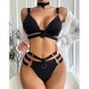 Women's Fashion, Sexy Lacquer Leather Hanging Strap, Fun Underwear Set