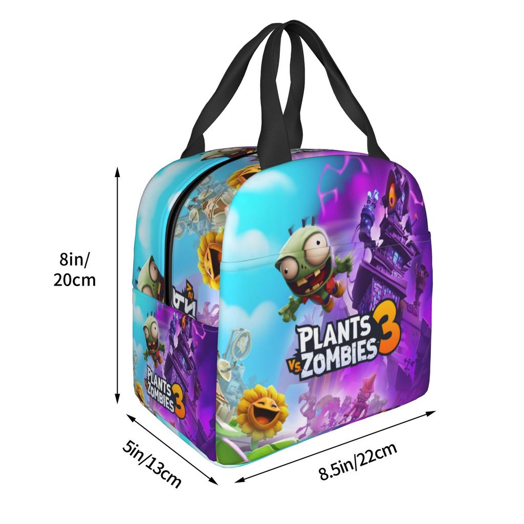 Planten vs. Zombies Spel Herbruikbare Lunchbox voor Vrouwen Multifunctioneel Koeltas Thermisch Voedsel Geïsoleerde Lunchtas Kantoor Werk