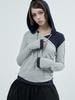 FAZED Dot Wrap Layered Hoodie_Gray