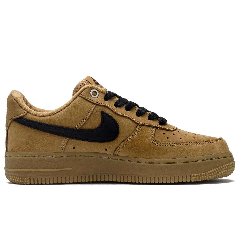 Nike Air Force 1 Black Oat Slip Resistant Abrasion Resistant Low top Skateboard Shoes Unisex Wheat CJ9179-200(Team645-)