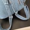 Vintage Solid Color Denim Backpack Large Capacity Multifunctional Chest Bag