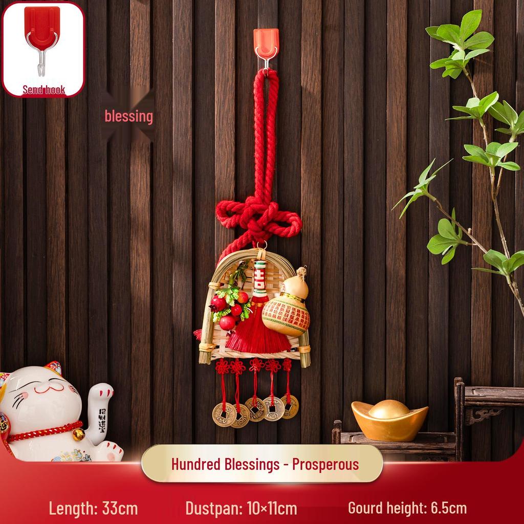 2025 New Style Housewarming Chinese Knot Gourd Fu Character Broom Pendant for New Year Entrance Decor