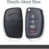 Flip Key Fob Shell Case Replacement Fits for Hyundai Sonata Santa Fe 2013 2014 2015 2016 2017 2018   Keyless Entry Folding Key Remote Control 4