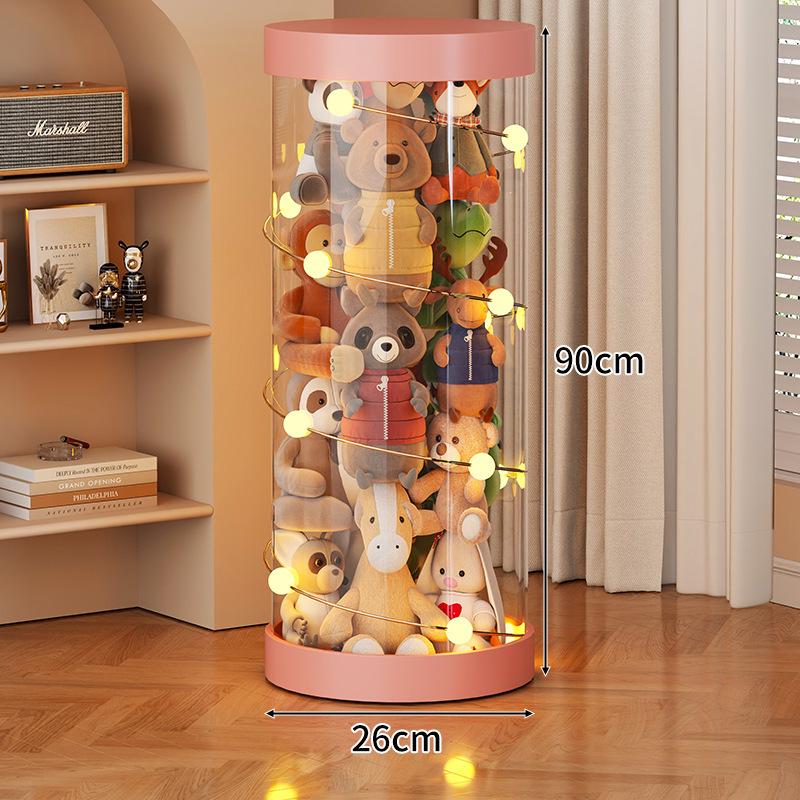 Large Capacity Transparent Toy Storage Bucket for Dolls and Plush Toys