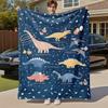 1 Stück Dinosaurier-Party-Outdoor-Flanell-Decke - Weiche Plüsch-Dekoration für Picknicks, Camping, Schlafzimmer, Spielzimmer, Büro oder Mittagspause 1223A