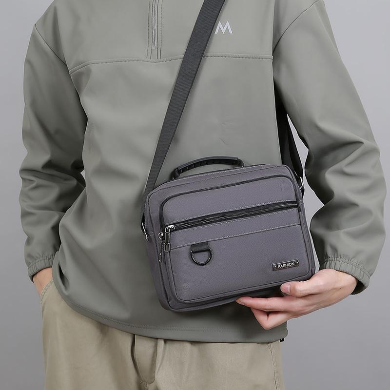 Pánská protikrádežová business taška přes rameno - Odolný kancelářský kufřík s více kapsami na zip