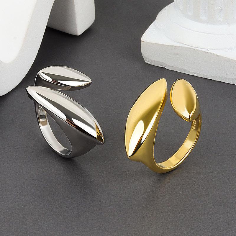 925 Silver Irregular Simple Open Rings For Women Couple Elegant Luxury Jewelry Ladies Accessories Money 925