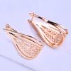 LSOOYH Klipsy Kolczyki w kolorze różowego złota Modne kolczyki dla kobiet Hollow Stud Kolczyki Biżuteria