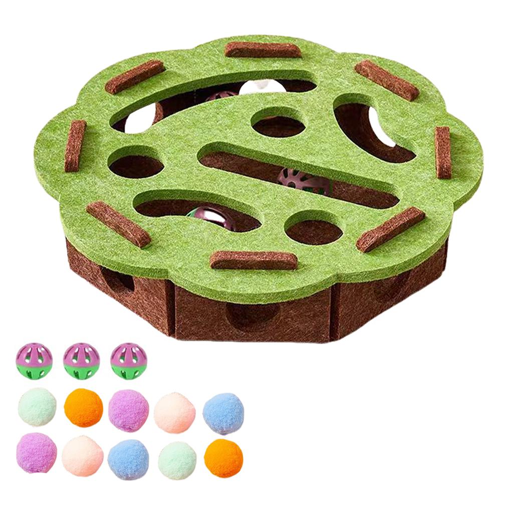 Interactive Cat Puzzle Toy with Bell Ball Cat Exercise Toy Indoor Sports Entertainment Hunting Cat Toys for Cats