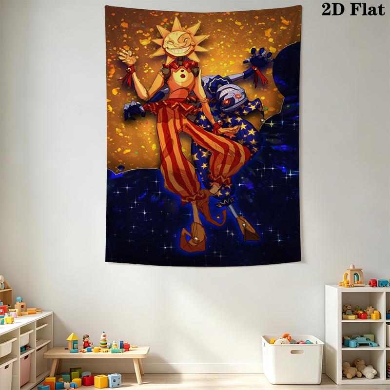 Sun & Moon Jester Anime Print Pattern Home Decor Tapestry, Wall Hanging, Decorative RV Wall Cloth.ZGT0914373