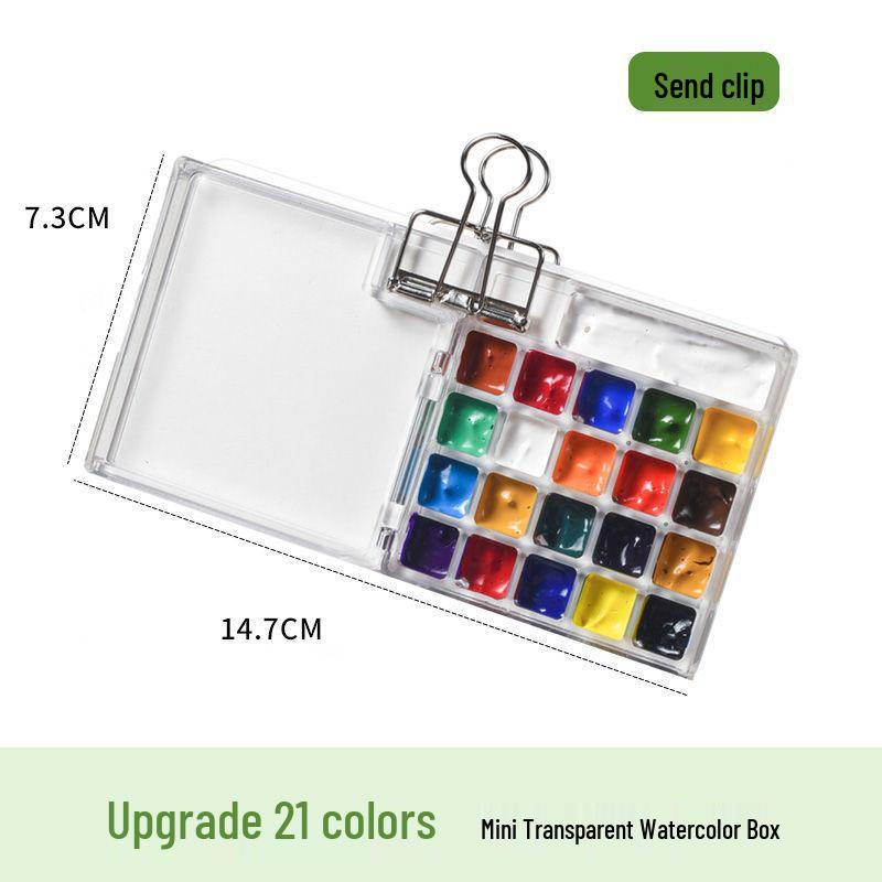 Mini Conjunto de Tinta Aquarela Portátil e Paleta de Diário de Viagem para Estudantes