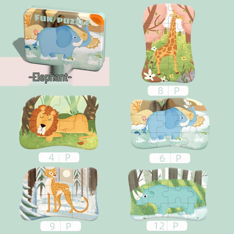Baby & Toddler Animal Puzzle Gift Box: Educational Cognitive Matching Toy for Early Learning