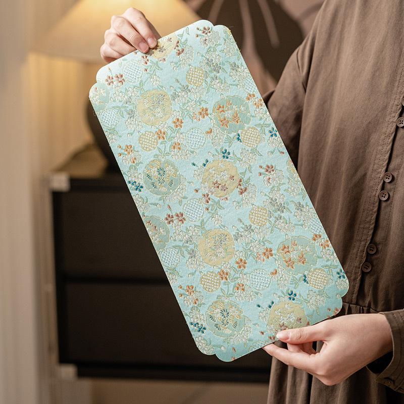 Stone Bamboo Flower, Double-sided Small Tea Mat, Dry Brewing Table Tea Mat, Waterproof, Fabric, Chinese Zen Table Mat, Pot Mat, Cup Mat