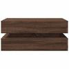 Coffee Table with LED Lights Brown Oak Effect 90 X 50 X 40 Cm
