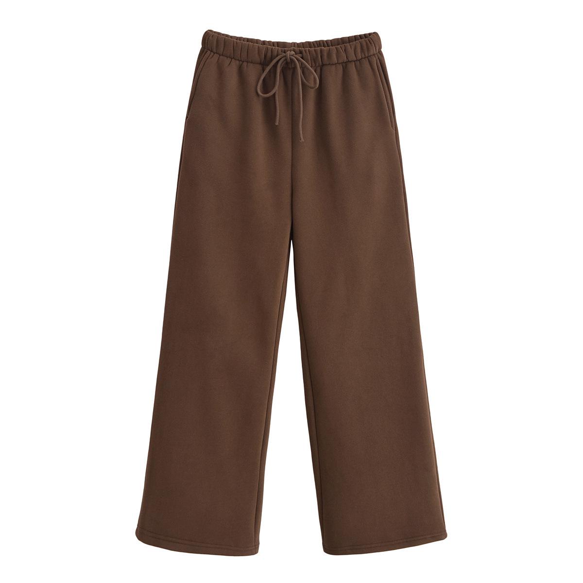 

Весна 2025 Женский повседневный комплект куртка-свитшот на молнии и фланелевые брюки прямого кроя Large