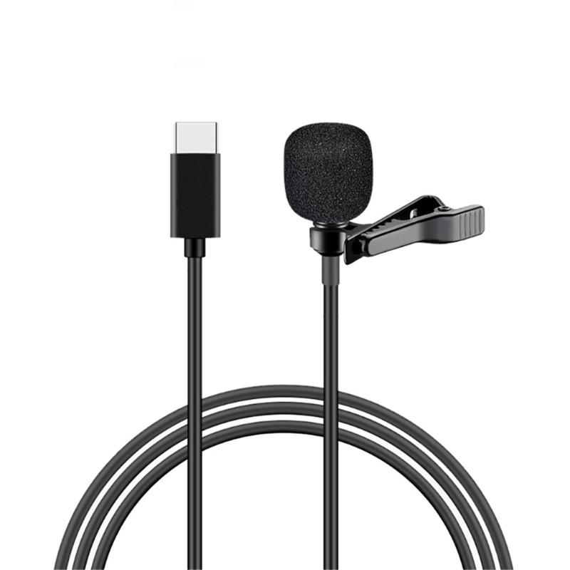 1 Set Omnidirectional Type C Lapel Microphone for Desktop and Notebook Gaming Video Recording and Meetings Lavalier Mic