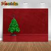 Mocsicka Christmas Photography Background Green Xmas Tree Red Wall Decoration Family Children Adult Photo Backdrop Studio Banner