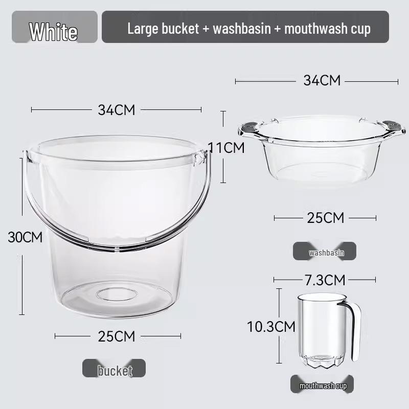 Förtjockad Transparent Plasttunna med Lock: Hushållsvattenförvaring, Tvätt- och Studentrums-användning