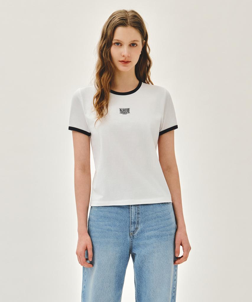 Malittepeulangsowajeobeo W Classic Logo Ringer Tee White