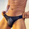 Men Briefs Low Waist Solid Color Thongs Solid Color Mesh Yarn Splicing Ultra Thin Sexy Briefs Breathable Underwear