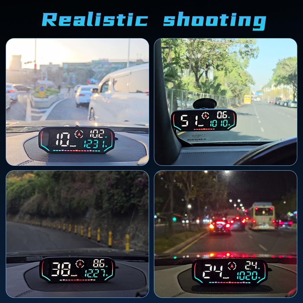 Head Up Display, Universal Head Up Display GPS Speedometer with 5 Inch LED Display Speed Compass