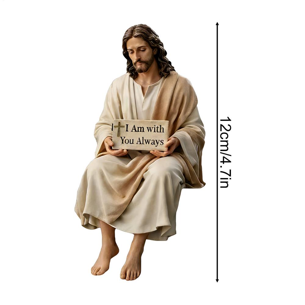 

Hand Painted Resin Jesus Figurine - Religious Spiritual Statue for Prayer, Home Decor, Gift - For Desk, Shelf, Mantel, Office білий