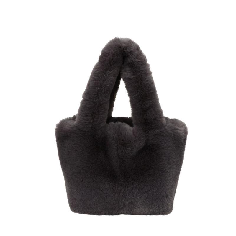 New Mao Mao Hand Bag Casual Solid Color Plush Girl Tote Bag Autumn and Winter Texture Handbag