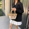 Chic Summer Woven Bucket Bag For Women In Bowknot Pink Gray And Khaki Stylish Colors